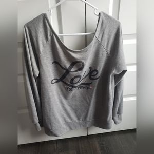 Off the shoulder long sleeve shirt